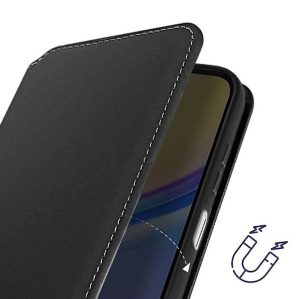 AVIZAR Fodral till Samsung Galaxy A15 5G - Double Pocket Flip Stand Function Svart Svart