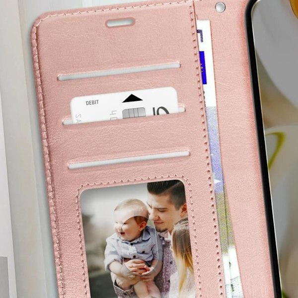 Étui til Google Pixel 9 Pro XL plånbok med håndledsrem Mayaxess Roséguld Rosa