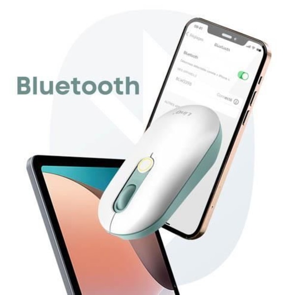 LinQ Bluetooth-mus + USB-dongel, vit Vit