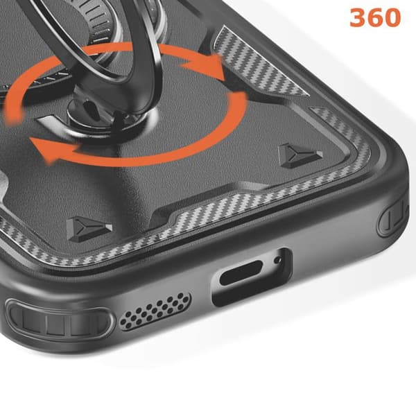 Coque MagSafe - Google - Pixel 9a - Stødabsorberende - Sort - Retractable Ring Holder Svart