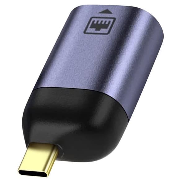 USB-C til Ethernet-adapter - AVIZAR - 100 Mbps hastighed - Kompakt design - Mørkegrå