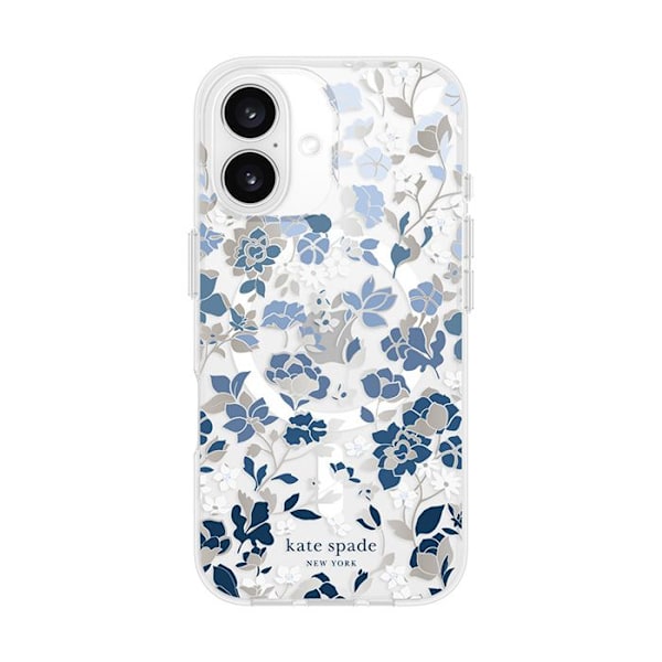 iPhone 16 Fodral - Flowerbed Blå - Kate Spade New York Protective Gems MagSafe Blomsterbädd Blå