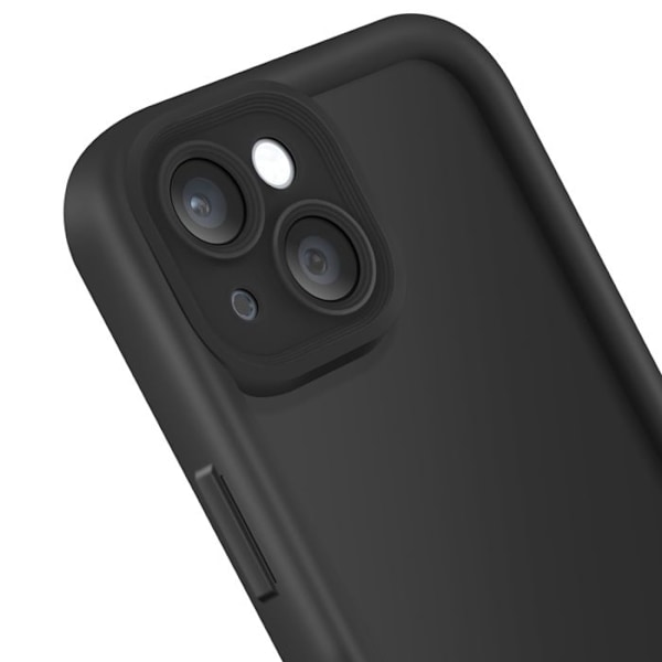 Siliconfodral för iPhone 14 Mjuk Beröring Förhöjda Kanter Svart Svart