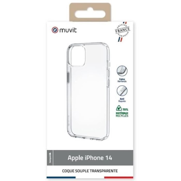 Muvit For France matkapuhelimen kuori ja kansi Läpinäkyvä kotelo Made In France iPhone 14