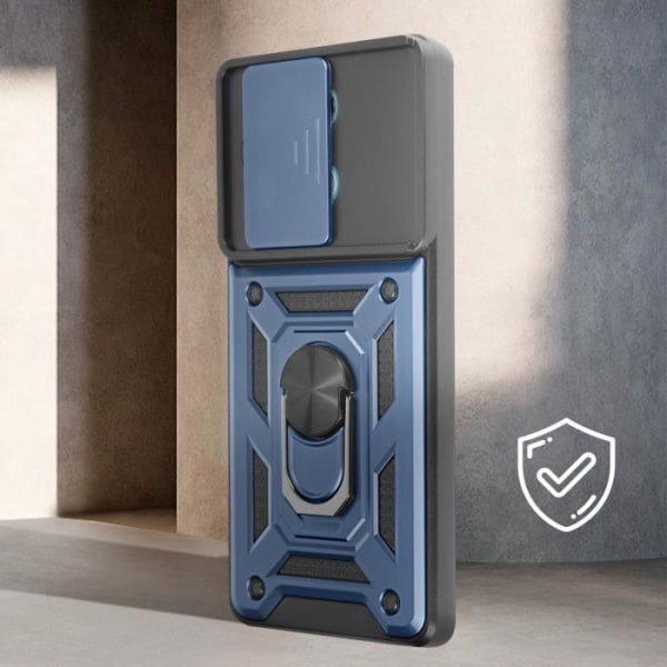 Fodral för Redmi Note 13 5G Ring Support Sliding Camera Cover Night Blue