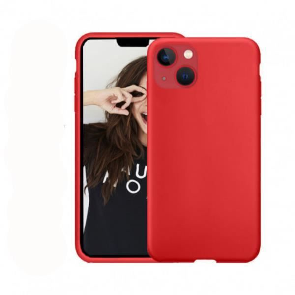 Skyddsfodral för iPhone 15 Plus - JAYM - Premium silikonmikrofiber - Röd - Fodralvänlig Röd