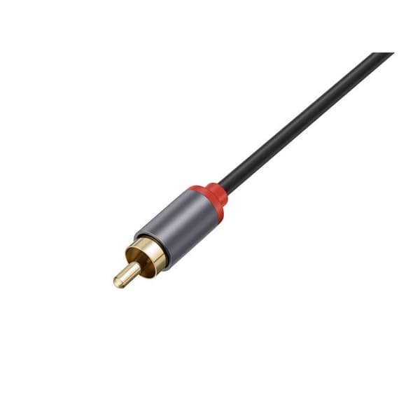 Audio Jack 3,5mm Kabel - AVIZAR - 2 RCA - Dobbelt Skjold - 3m - Sort