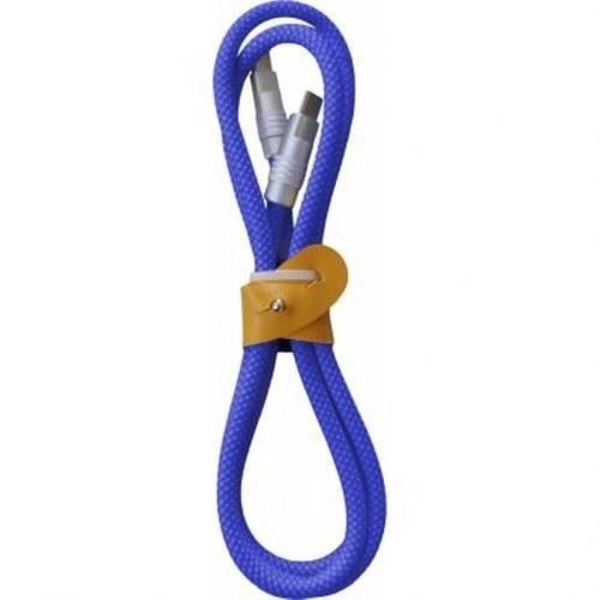 Forstærket USB C / USB C-kabel Biggy Model 1m vendbart stik YELLO KOKO Blå