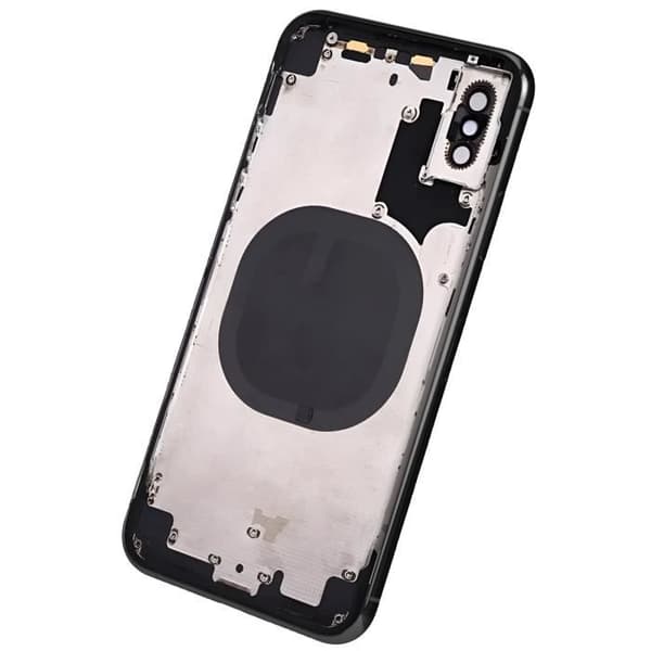 Erstatningschassis - iPhone - X - Sort - Bagsideglas - Holdbar reparation Svart