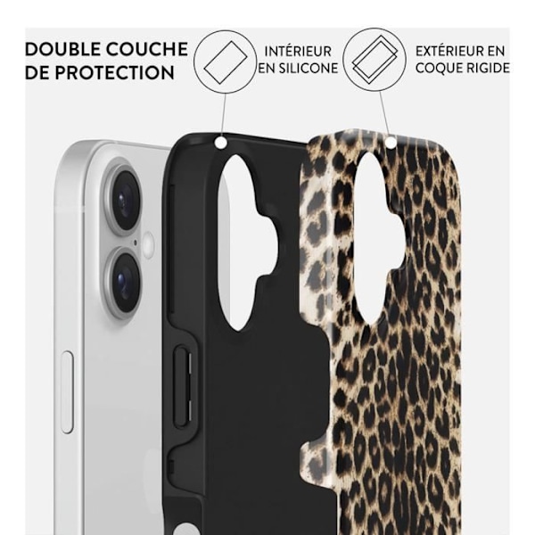 Coque til iPhone 16 MagSafe Tough Antichoks Model Player Burga Leopard kastanj