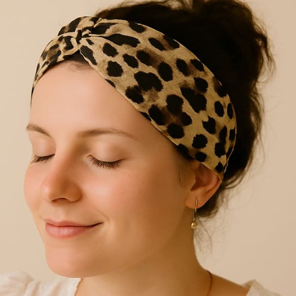 Bandeau - AVIZAR - Leopard Chic - Blødt Bomuld - Beige - Til Kvinder beige