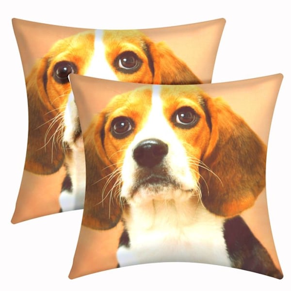2 kpl 40x40 cm Beagle-koira kuvio tyynynpäällisiä ruskea