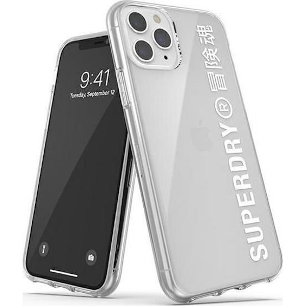 Superdry beskyttelsescover kompatibel med iPhone 11 Pro, klar, klar/hvid. - 41579