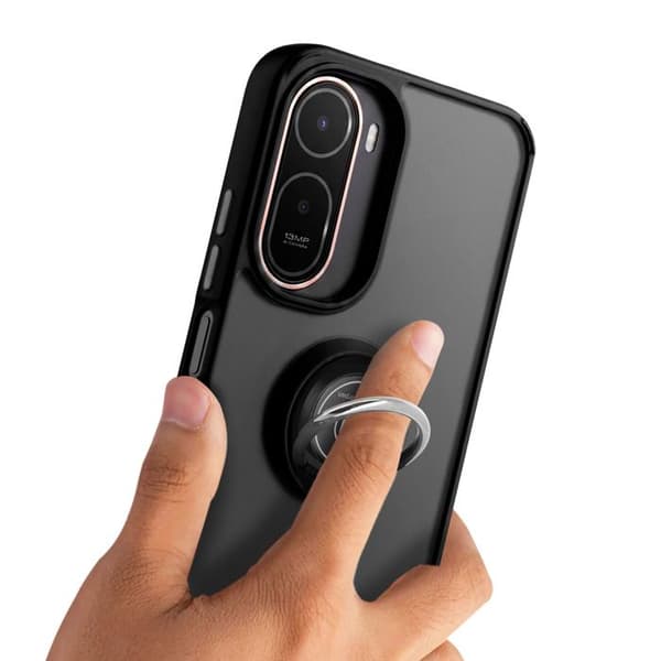 Ringetui til Xiaomi Redmi A7 Pro med roterende magnetisk ring i sort Svart