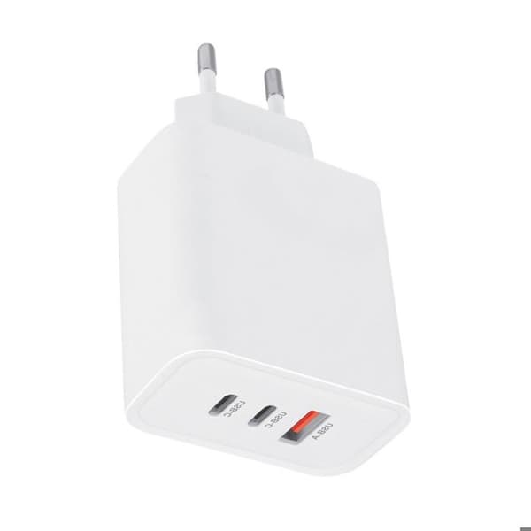 Laddare Sektor GaN 65W PD med 2 USB-C 65W och 1 USB-A 36W Ultra-Rapid Maxlife Vit Vit