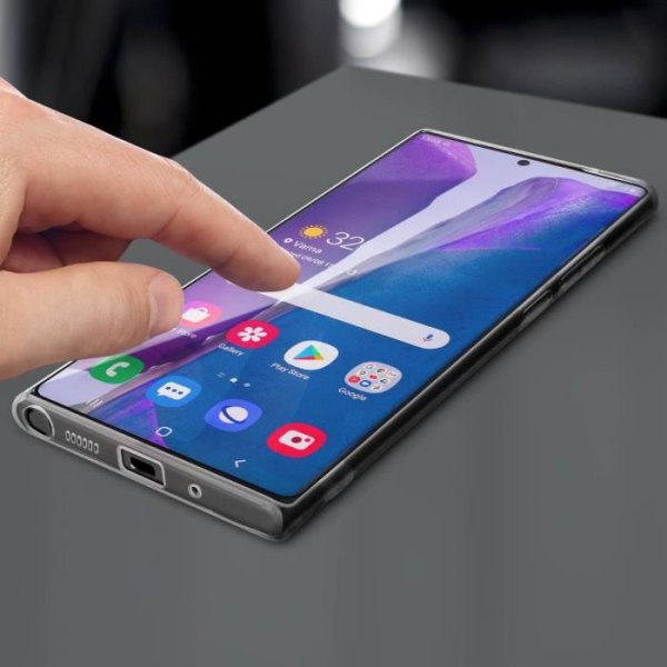 Fodral för Samsung Galaxy Note 20 Mjuk och härdat glasfilm 9H hårdhet svart kontur Svart