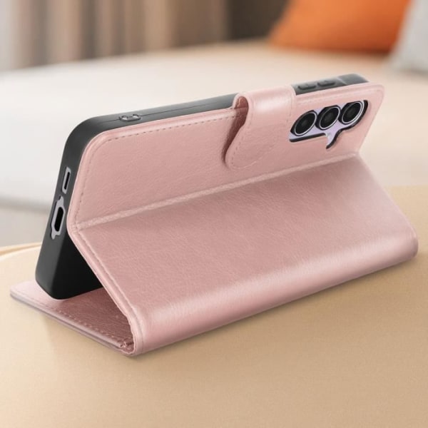 Etui til Samsung Galaxy A55 tegnebog og videoholder Champagne Pink