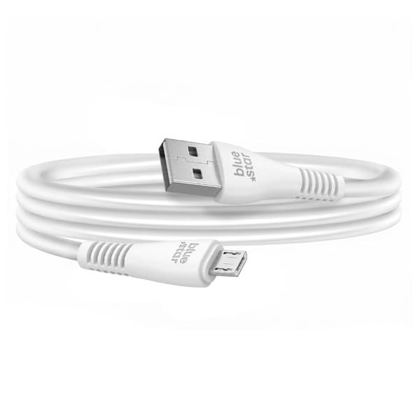 Micro-USB till USB-A 2A i flätad nylon 1.2m Blå Stjärna Svart Svart