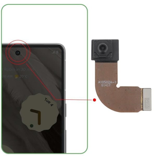 Främre kamera - AVIZAR - Google Pixel 7 - 10,8 MP Selfie Sensor - Svart Svart
