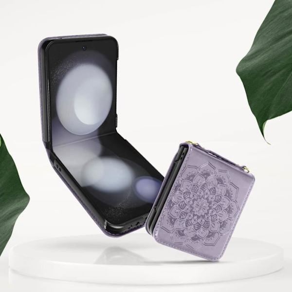 Coveret er kompatibelt med Samsung Galaxy Z Flip 5 Mandala Purple Cover