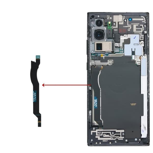 Näyttö-emolevyliitin Samsung Galaxy Note 20 Ultra Musta Svart