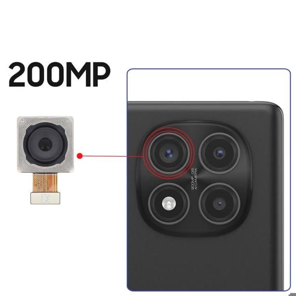 Bagkamera til Redmi Note 14 Pro 5G 200MP Sort / Sølv Svart