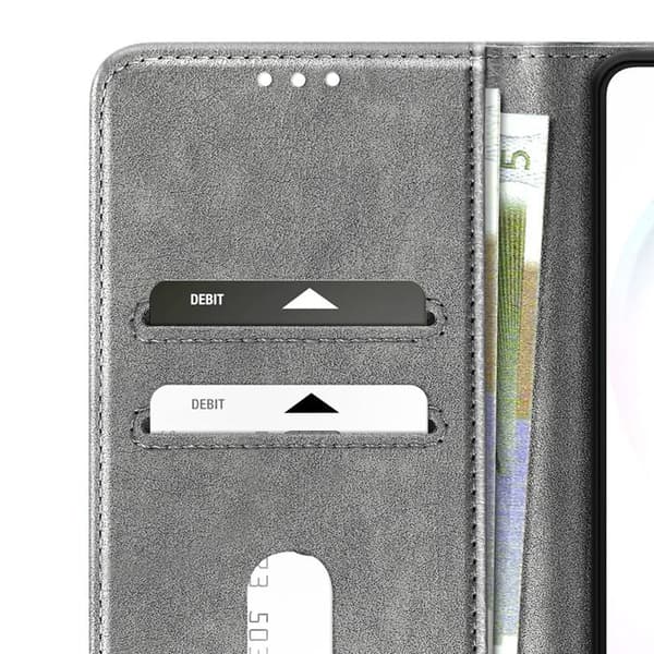Pungetui til Galaxy S26 Ultra Chesterfield Grainet Standfunktion Grå Grå