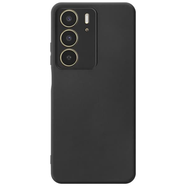 Siliconeblødt oliefrit etui til Realme C75 sort Svart