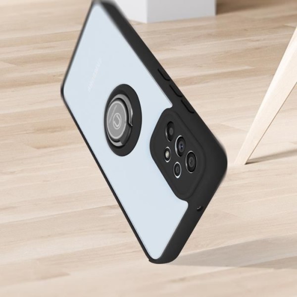 Coque til Samsung Galaxy A33 5G Bi-materiel Metal ring Video Stand Sort Svart