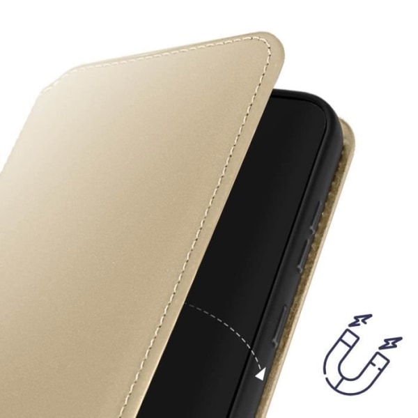 Taske til Samsung Galaxy S24 Plus - AVIZAR - Dobbeltlomme - Standerfunktion - Guld Gul