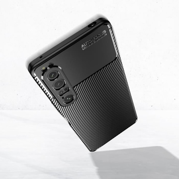 Sony Xperia 1 IV kotelo - AVIZAR - Geeli-silikoni - Hiilikuituefekti - Musta Svart