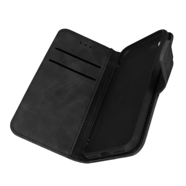 Forcell Tender Book iPhone SE 2020, 8 og 7 etui - Sort - Ruskindseffekt - Videosupport Svart