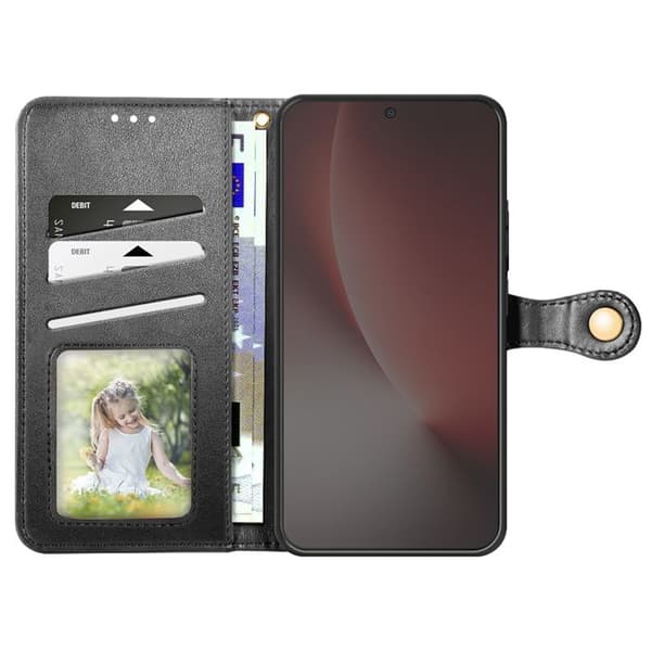 Folio Wallet Case til Honor Magic 8 Lite med Håndledsrem og Kortholder Sort Svart