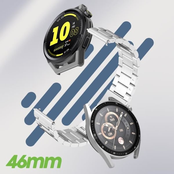 Armbånd til Huawei Watch GT Runner GT 3 46mm - AVIZAR - Stålnet - Grå - Blandet Pengar