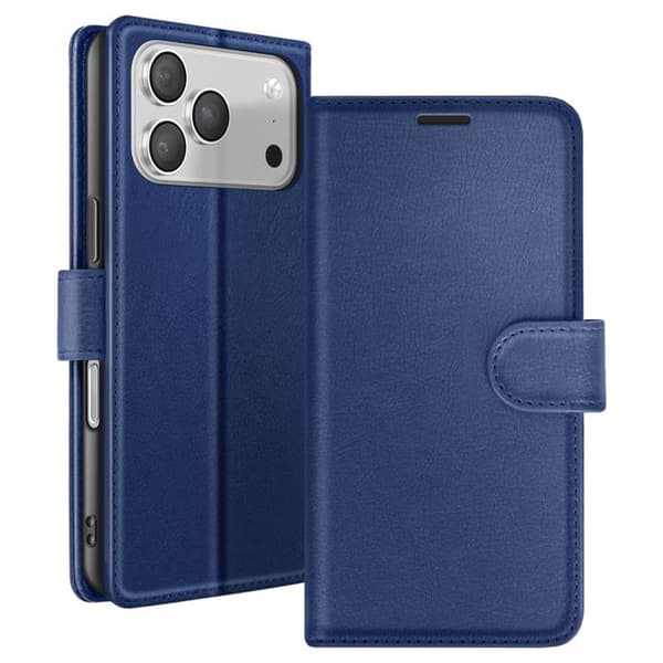 Plånboksfodral för iPhone 17 Pro Max med Stöd och Magnetflik Zanaé Blå natt Blå