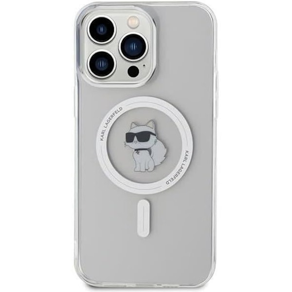 Coque Rigide - KARL LAGERFELD - Choupette - Kompatibel med iPhone 15 Pro Max - Gennemsigtig - MagSafe Klar