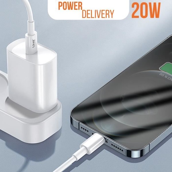 USB-C til Lightning kabel - LinQ - 20W - Hurtiglader - 1m - Universel kompatibilitet Vit