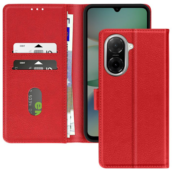 Xiaomi Redmi A5 Kannellinen Lompakko- ja Videotukikuori Punainen Röd