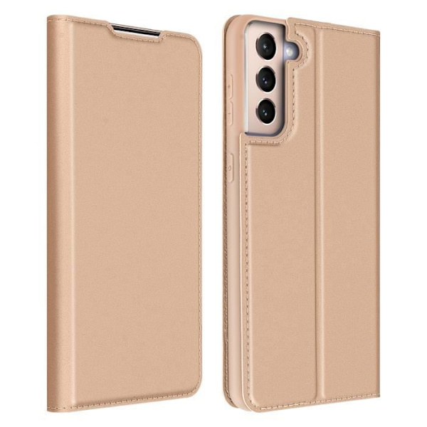Étui Porte-kort - Dux Ducis - Samsung Galaxy S21 Plus - Øko-læder - Video-støtte - Magnetisk klap Rosa