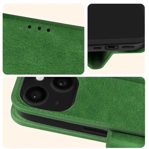 Etui til iPhone 15 Plus - AVIZAR - Chesterfield - Grøn - Video Support Funktion Grön