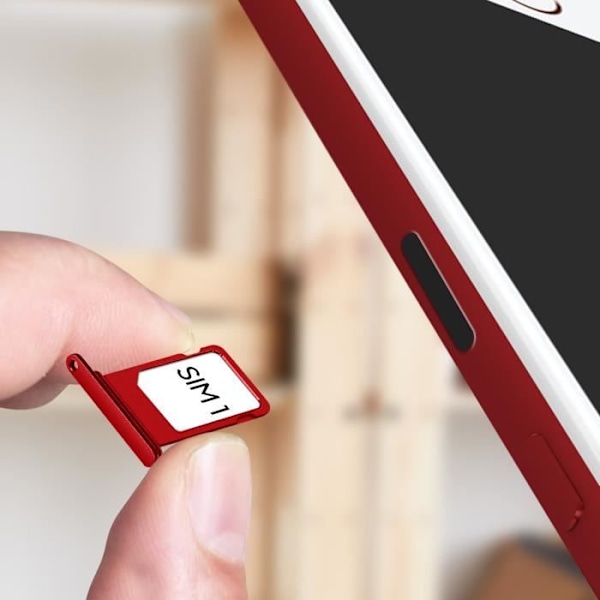 SIM-kortsfack - iPhone - 7 - Röd - Nano SIM-plats - Vikt 15 g Röd
