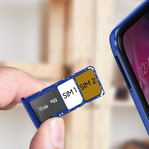 Ersättningsfack för SIM-kort - Samsung Galaxy A70 - Blå - Dual Nano SIM + Micro-SD Blå