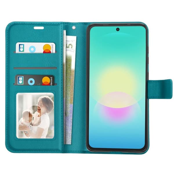 Pungetui til Galaxy A27 med videostøtte og håndledsrem Mayaxess Turkis Blå