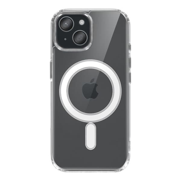 MagSafe-fodral - SWISSTEN - iPhone 15 Plus - Effektivt skydd - Kristalldesign - Stabil montering Vit