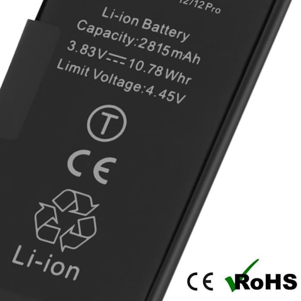Batteri Decode Flex Version til iPhone 12 og 12 Pro 2815mAh Sort - AVIZAR - BAT-DEC-IP12 - Lithium Ion - 3,7 V Svart