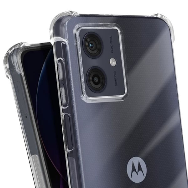 Taske til Motorola Moto G54 - AVIZAR - Classic Bump - Blødt - Gennemsigtig Vit