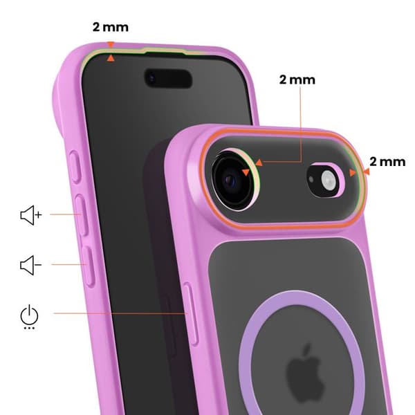 MagSafe-cover til iPhone iPhone Air Beskyttelse Bi-materiale Hård Bagside Lilla Violett