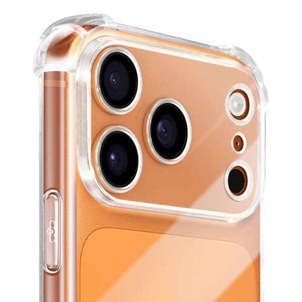 Cover - MAYAXESS - iPhone 17 Pro Max - Silikone - Transparent - Forstærkede Stødabsorberende Kanter Vit