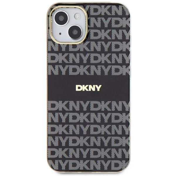 iPhone 15 Kuori - DKNY IML DKNY IML Mono & Stripe MagSafe (DKHMP15SHRHSEK) - Musta