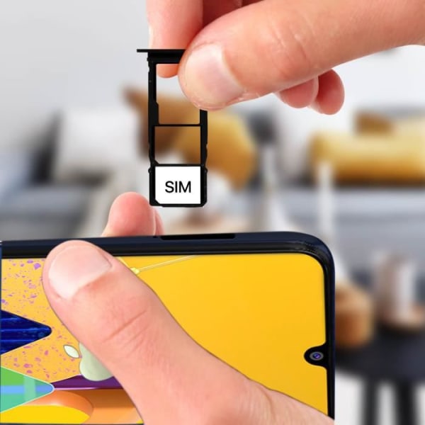 Samsung Galaxy M30s SIM-kortfack 2x Nano SIM Micro-SD ersättning Svart